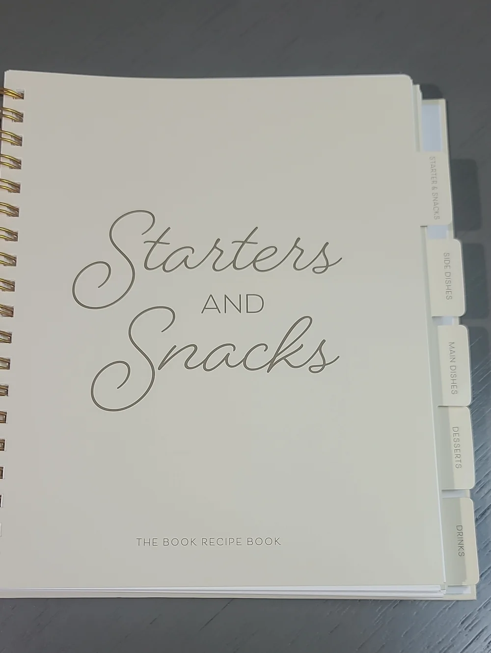Recipe Book Journal with Gold Spiral -